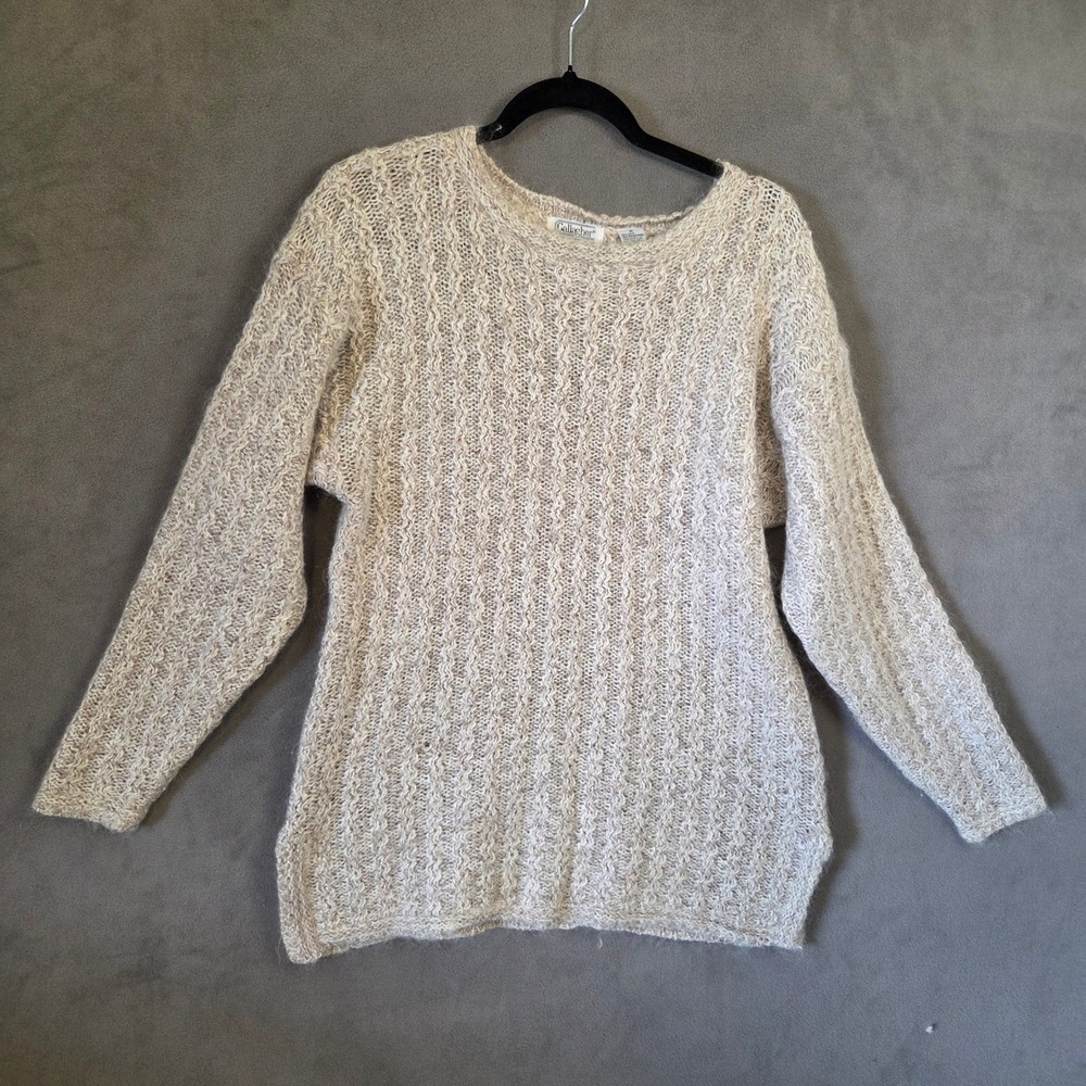 Vintage Gallagher Silk Mohair Blend Sweater Women's Medium Fuzzy Textured Soft